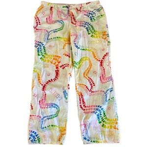 Pink VS rainbow colored lounge pants